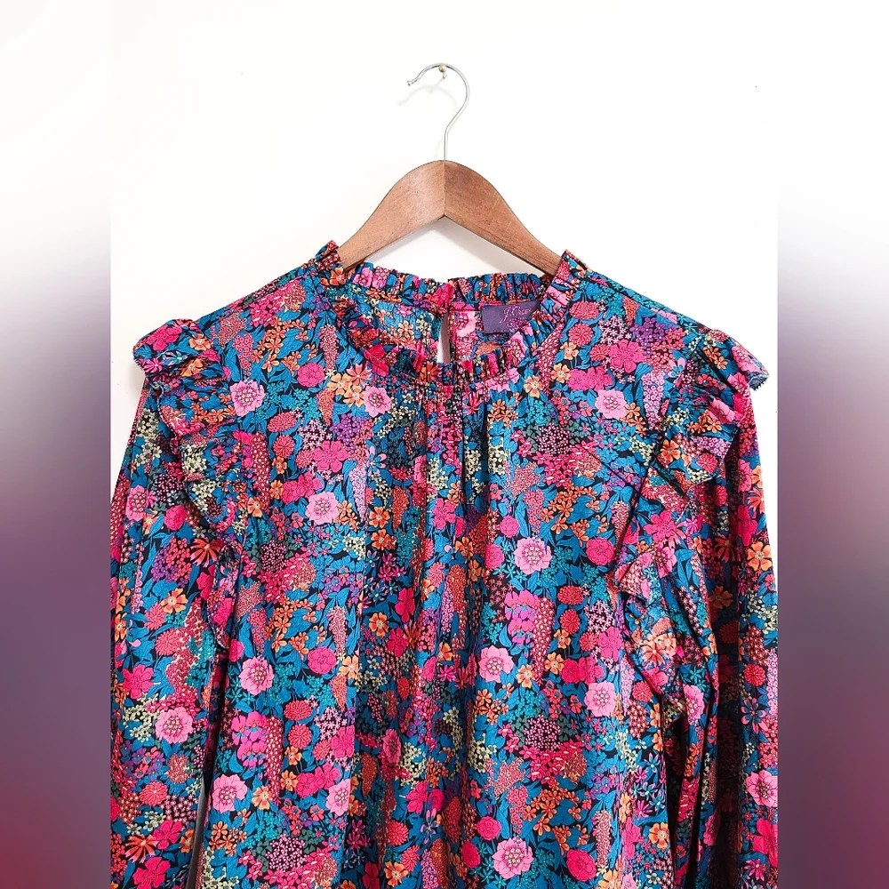 J. Crew x Liberty of London Art Fabric Floral Ruffle-Yoke Long-Sleeve Blouse - Picture 4 of 7